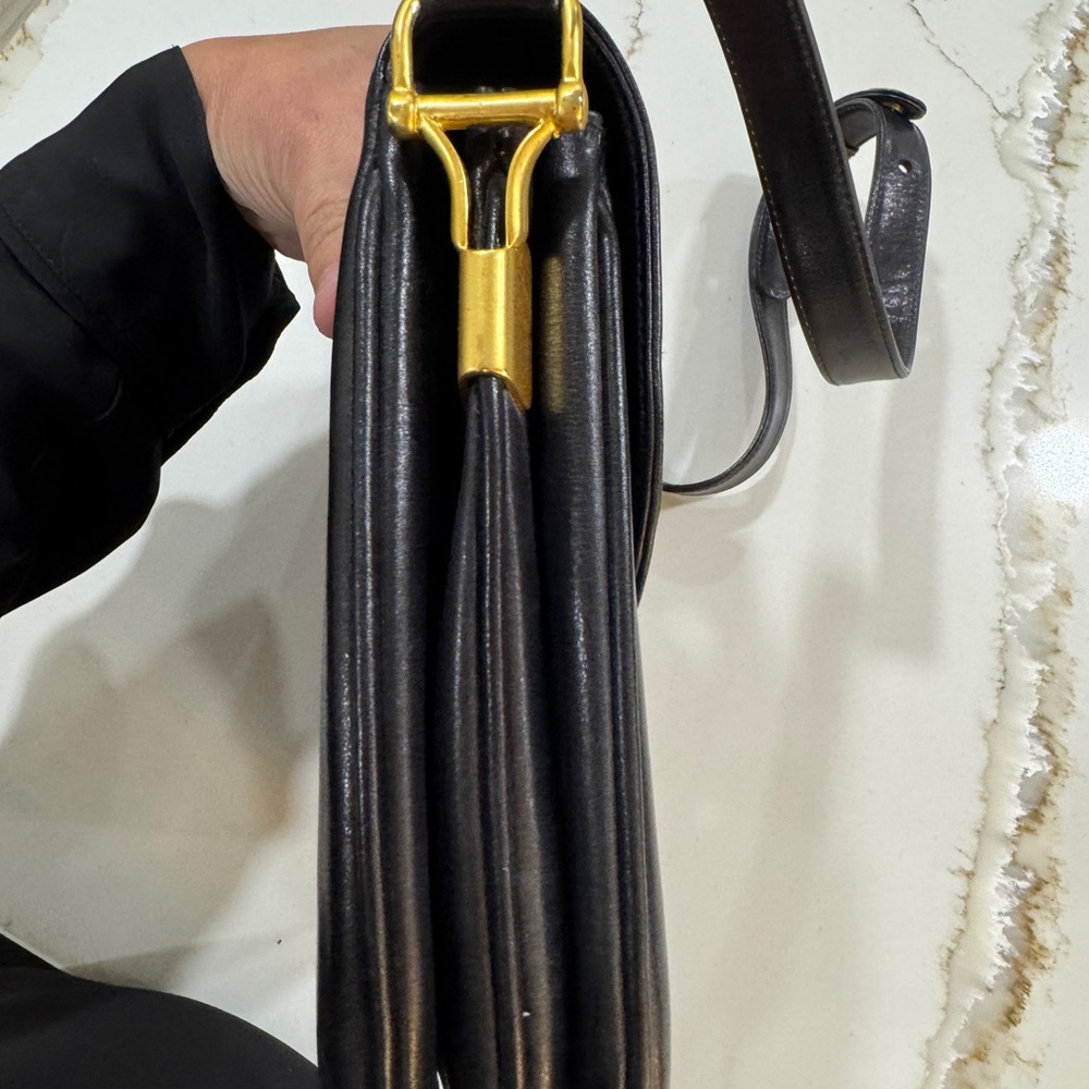 Celine Black Leather Shoulder Bag with Gold Hardware - Picture 5 of 13